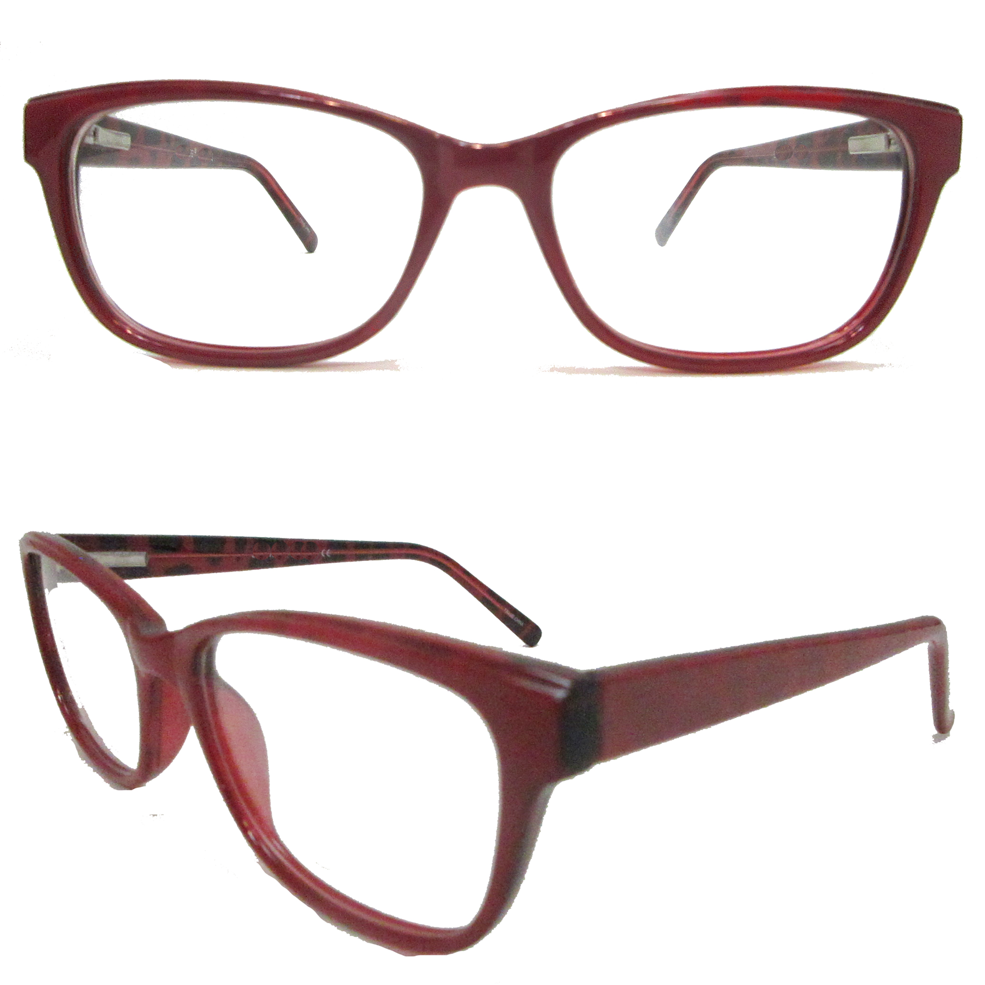 classy red women's reading glasses in plastic with spring hinges