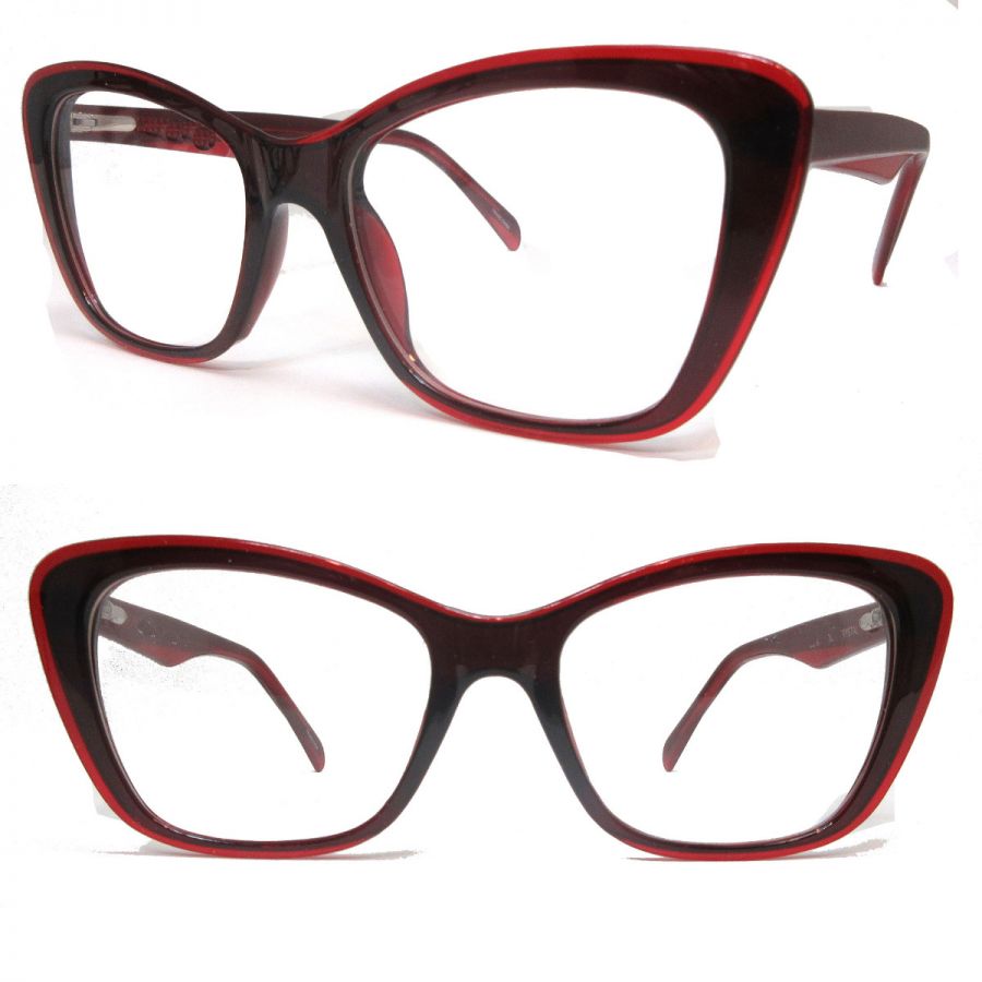 oversized cat eye readers in burgundy