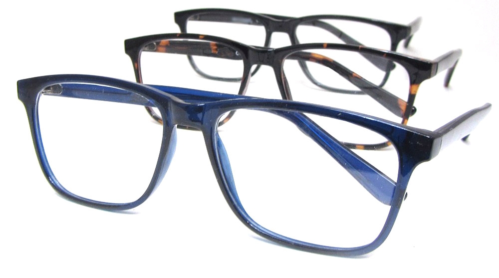 Extra Large Square Men's Readers in Blue